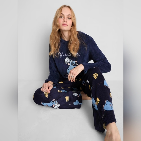 Disney’s Ratatouille Plush Pajama Set Fleece Soft Blue - Picture 2 of 7